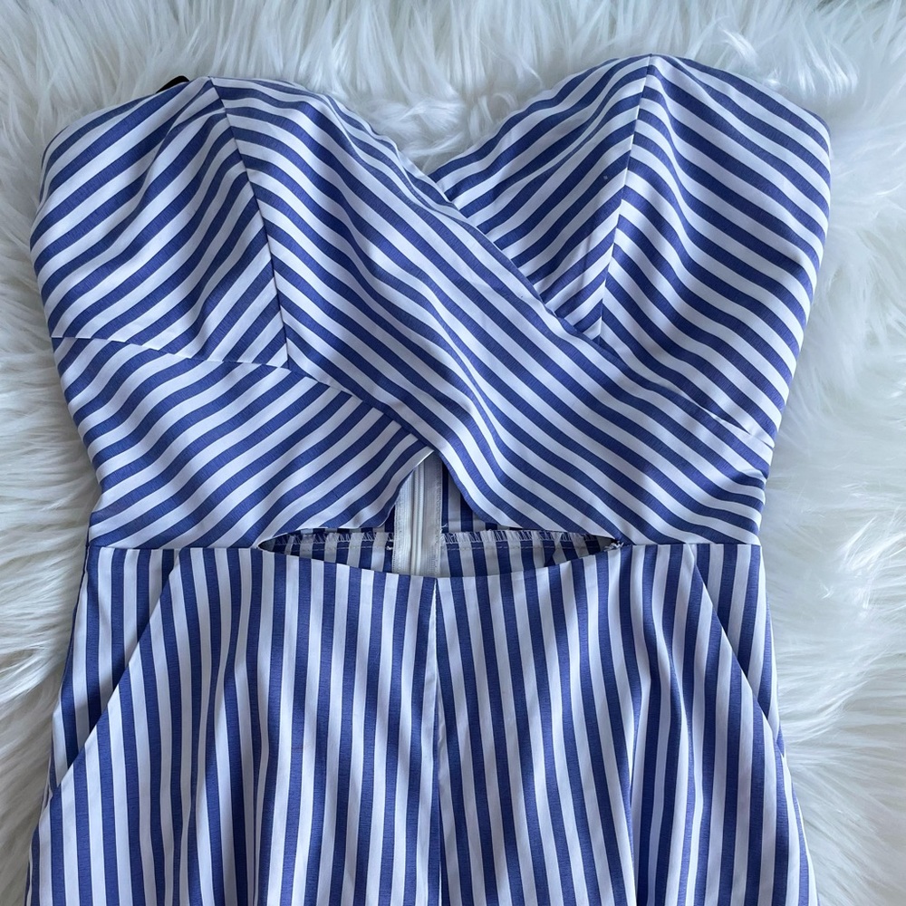 Striped Strapless Jumpsuit!